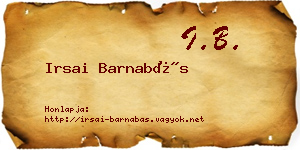 Irsai Barnabás névjegykártya